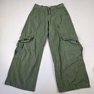 BDG Cargo Pants Womens 6 Green Wide Leg Relaxed Fit Casual Utility Pockets